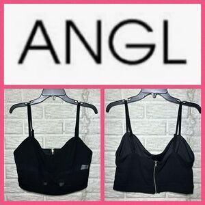ANGL Black Bralette/Crop Top Women's Size Large